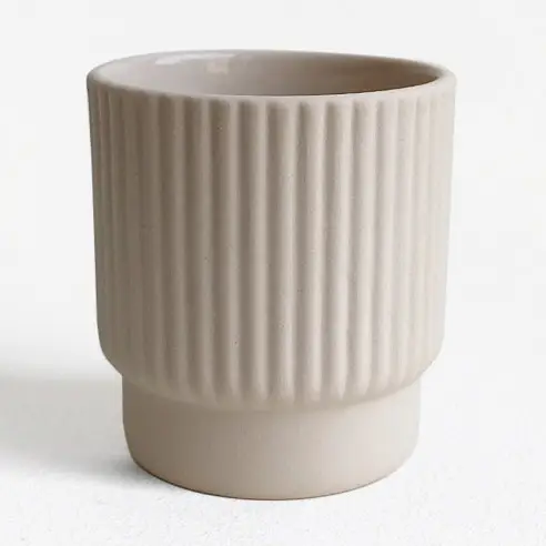 Archive Espressotasse Steinzeug, Sand gerippt