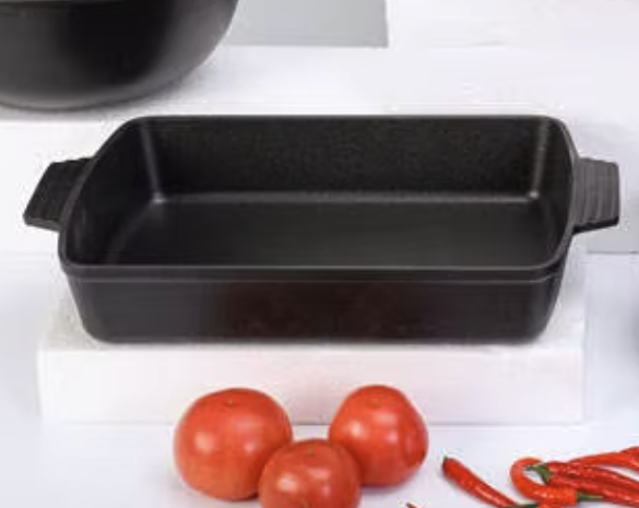 Kansō Auflaufform gusseisern rechteckig, Schwarz