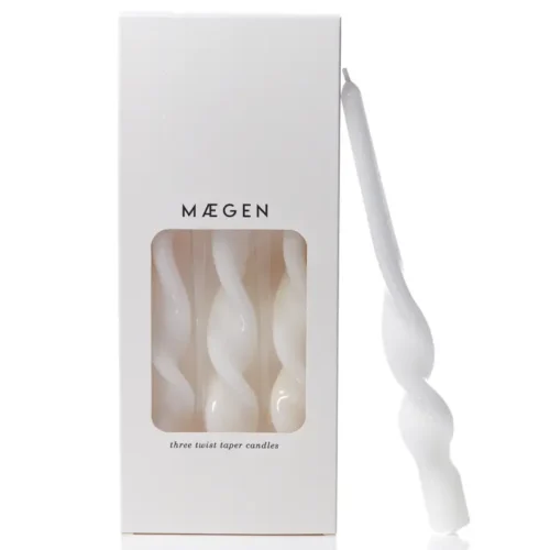 MAEGEN Twist Spitzkerzen 3er-Pack, Eisweiß