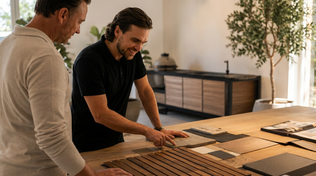 Beratungsgespräch bei KANSŌ Outdoor im Showroom Lüneburg