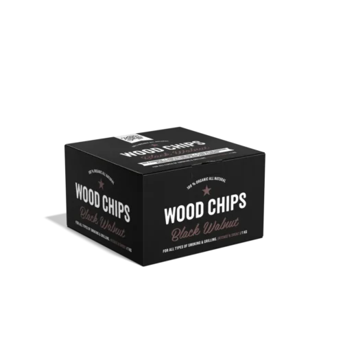 Holy Smoke Wood Chips Schwarznuss – Detailansicht der Verpackung