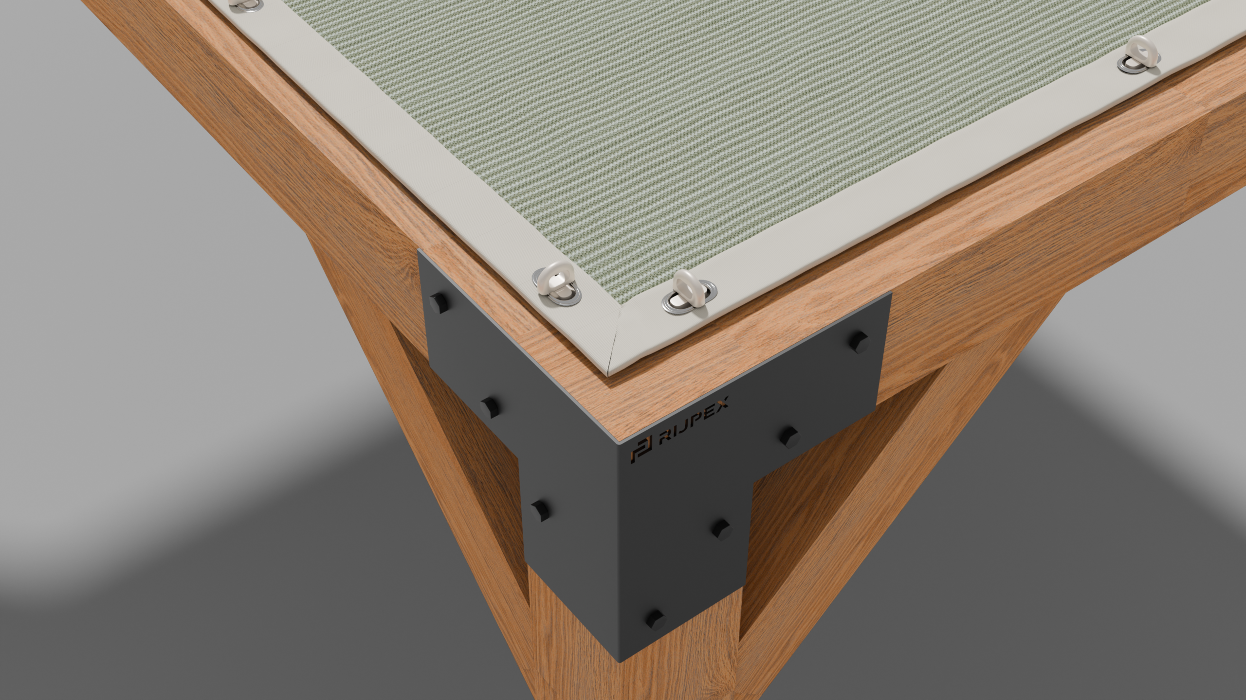 Straff gespanntes Sonnensegel für die Pergola
