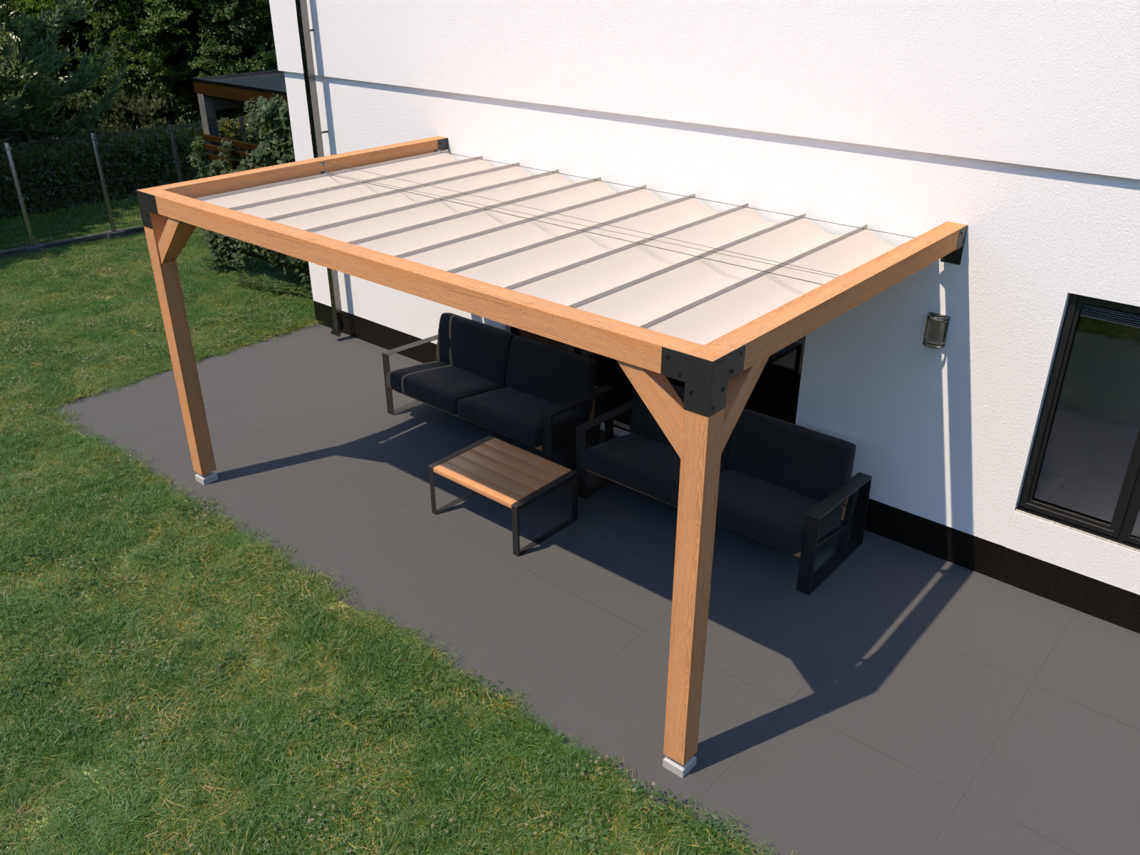 Faltsonnensegel Harmonika für die Pergola