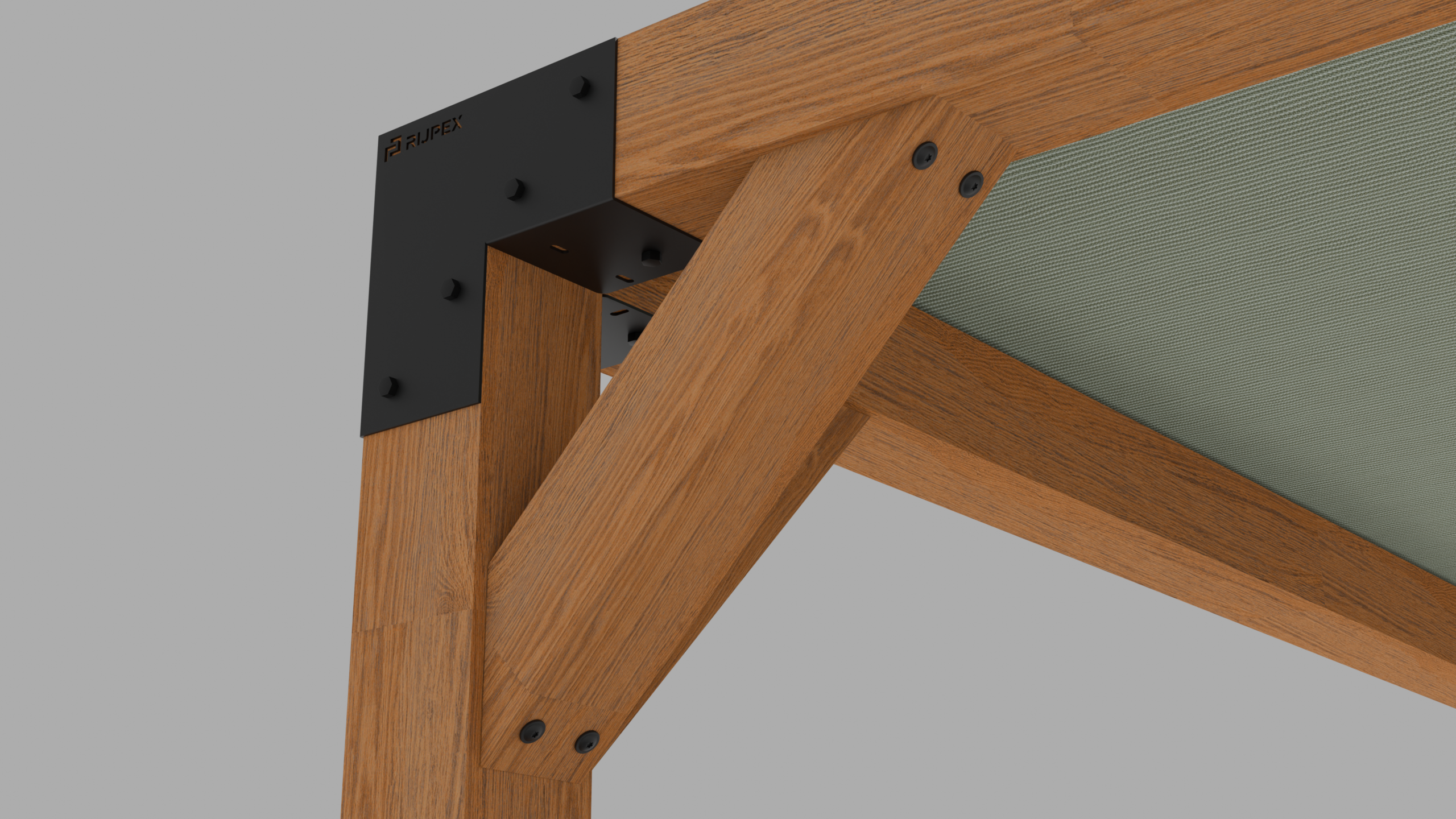 Straff gespanntes Sonnensegel für die Pergola