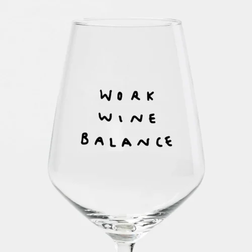 Weinglas „Work Wine Balance“ by Johanna Schwarzer × selekkt