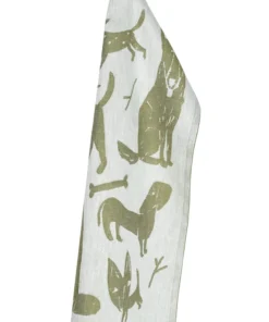 Koirapuisto Handtuch Leinen · Weiß–Oliv 46 × 70 cm · Lapuan