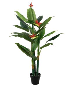Künstliche Strelitzie Mit Blüte | Grün · 180 cm