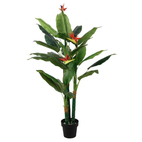 Künstliche Strelitzie Mit Blüte | Grün · 180 cm