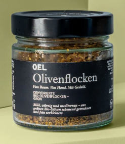 O.E.L. Olivenflocken Grün 70 g - Flocken aus Bio Oliven zum Würzen