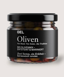 O.E.L. Oliven Mix-Variation 170 g - Bio Oliven mit Kräutermarinade | bio Gegrilloliven