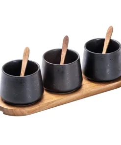 Ladelle | Elemente Onyx 7-teiliges Löffel-, Schüssel- und Tablett-Set