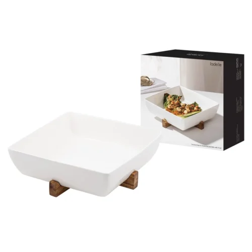Ladelle | Alto Ofen-zu-Tisch quadratische Schale mit Untersetzer