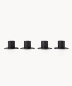 Kerzenhalter Metall Schwarz · Ø 2,2 cm MIAMIO · 4er-Set
