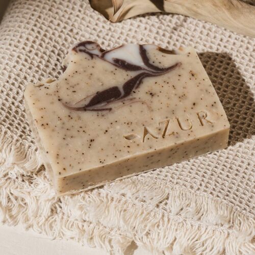 Azur | Coffee Comfort Peeling-Seife | Naturseife mit Kaffeesatz