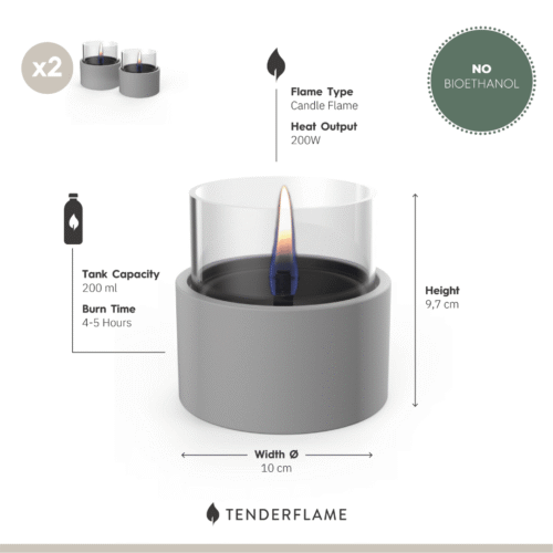 Tenderflame Breeze 10 Tischfeuer Duo Pack Black