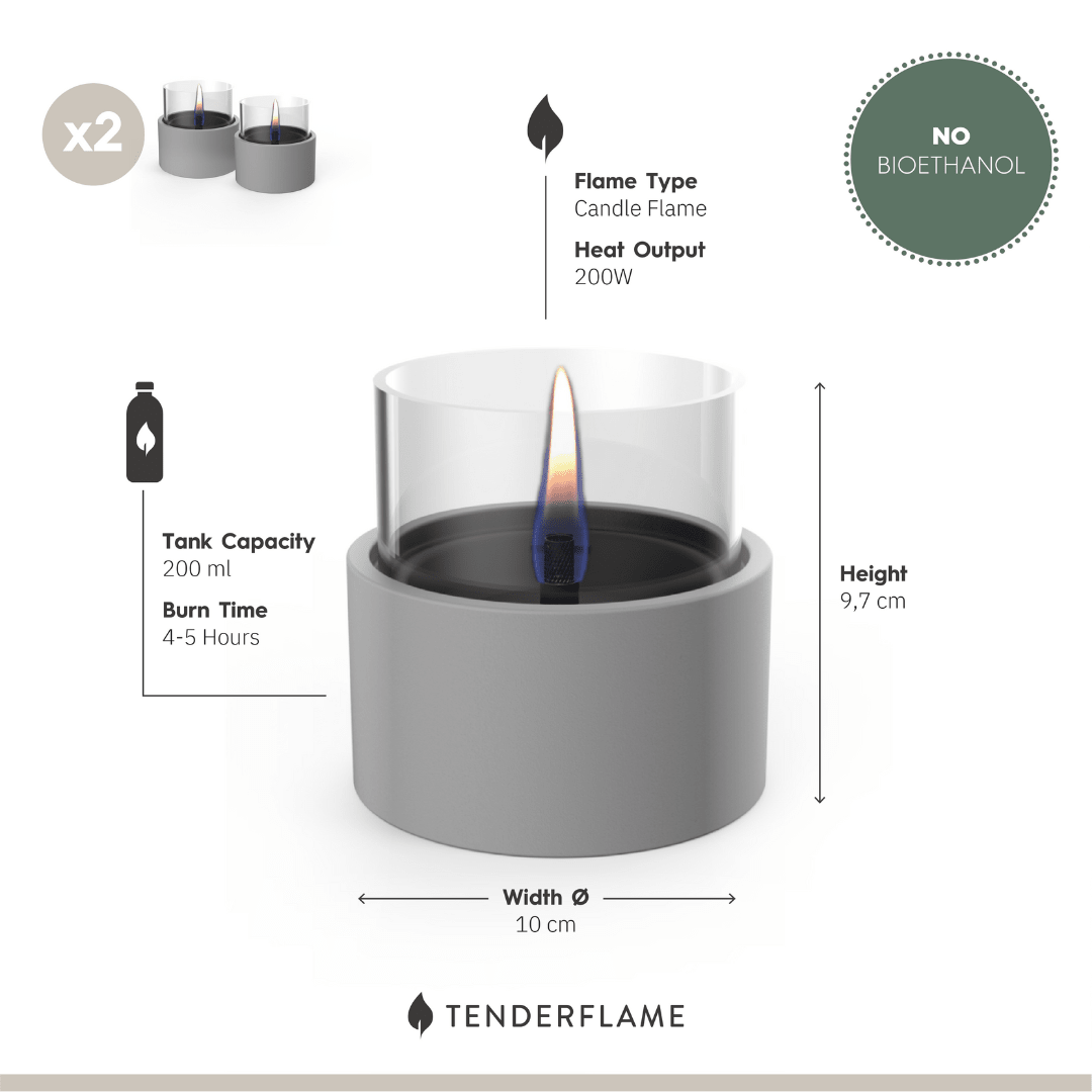 Tenderflame Breeze 10 Tischfeuer Duo Pack Black