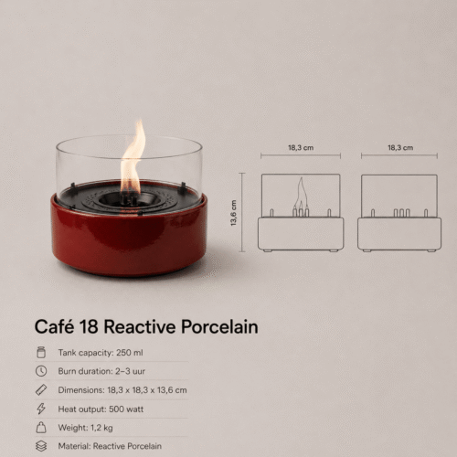 Tenderflame Café 18 Tischfeuer Reactive Glaze Amber