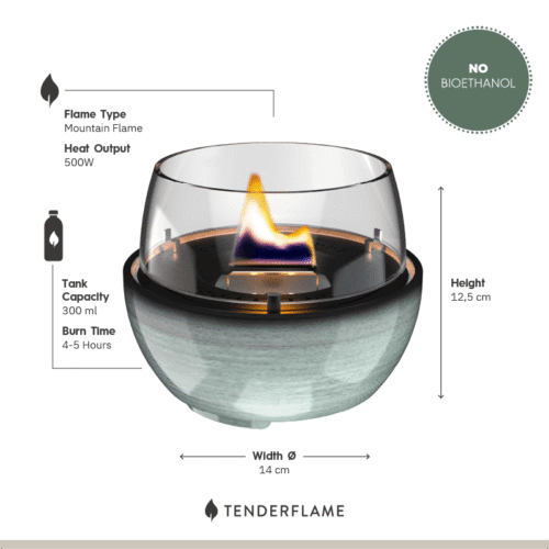 Tenderflame Tulip 14 Tischfeuer Reactive Glaze Amber