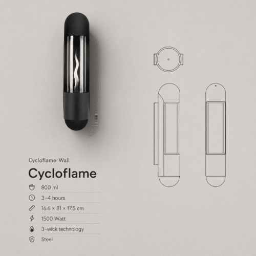 Tenderflame Cycloflame Wall Wandfeuer Black