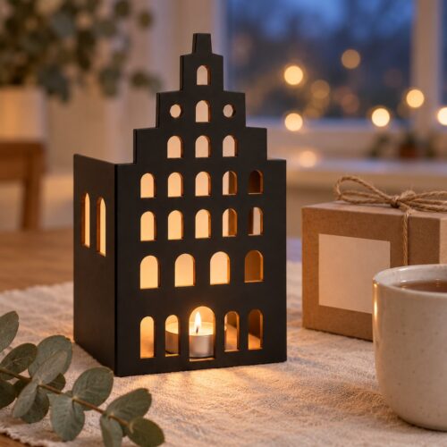 Giebelhaus Am Sande Lüneburg Windlicht als Geschenk – Lüneburg Souvenir mit Geschenkbox, Weihnachten