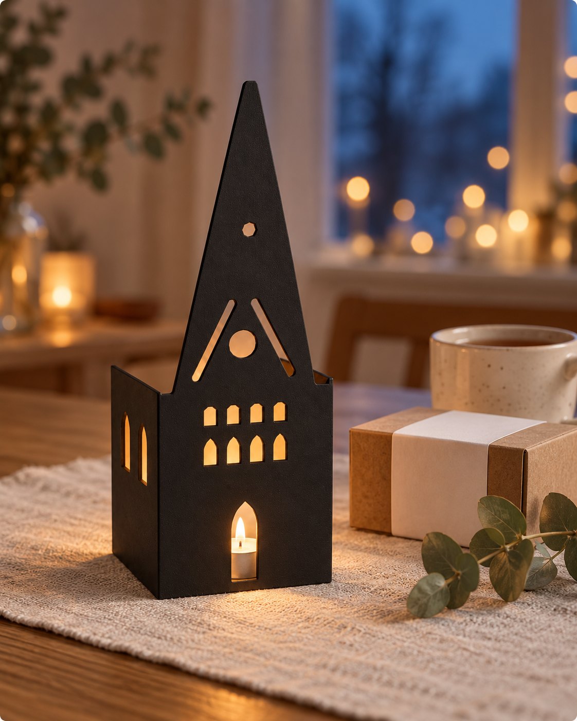 St. Johanniskirche Lüneburg Windlicht als Geschenk – Lüneburg Souvenir mit Geschenkbox, Weihnachten