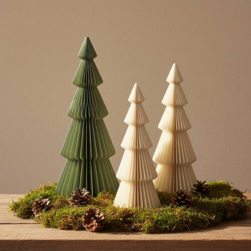 Papurism | Papier-Weihnachtsbaum Sanna 50 cm | Moosgrün