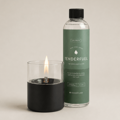 Tenderflame Lilly 10 Geschenkset Schwarz mit 0,5 L Tenderfuel