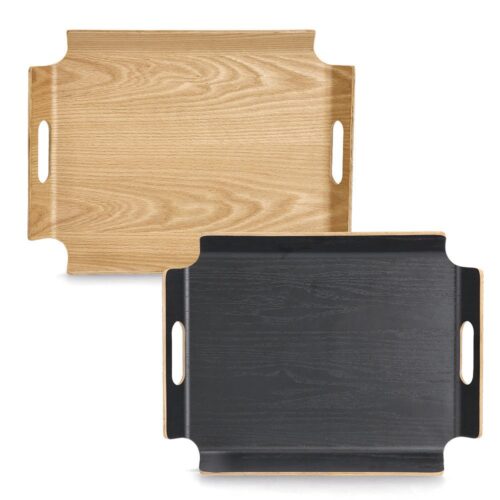 Zeller Present Serviertablett mit Griffen, Holz/Eichefurnier, natur, 44,5 x 33,5 cm