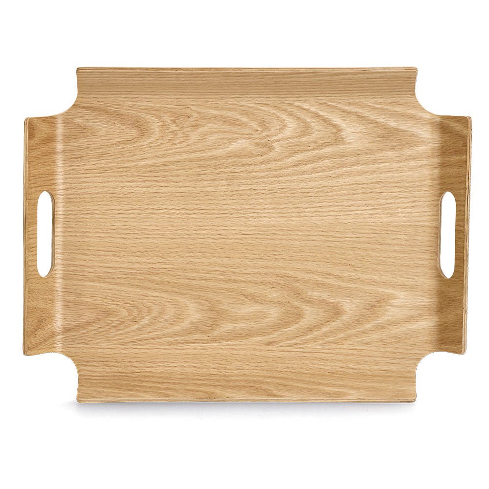 Zeller Present Serviertablett mit Griffen, Holz/Eichefurnier, natur, 44,5 x 33,5 cm