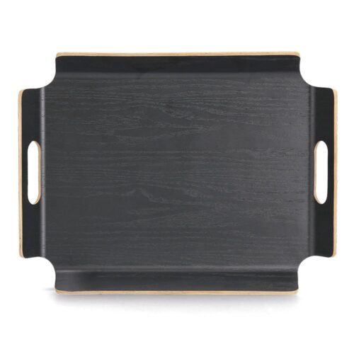Zeller Present Serviertablett mit Griffen, Holz/Wengefurnier, schwarz, 44,5 x 33,5 cm
